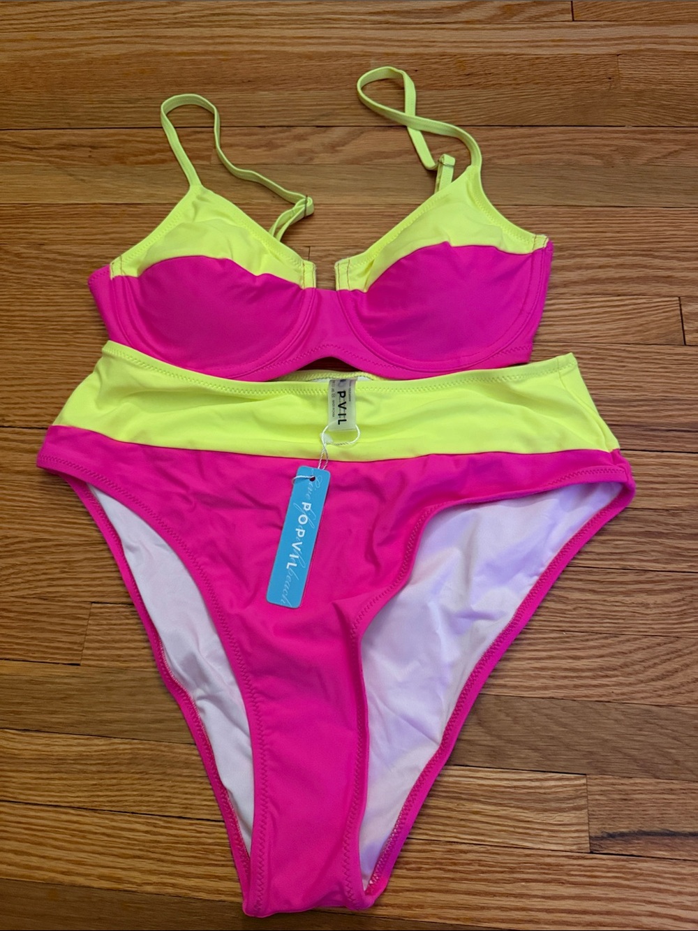 Popvil Popvil Color Block Shell Bikini Bottoms